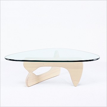 Free Form Coffee Table - Ash Wood with White Ash Finish