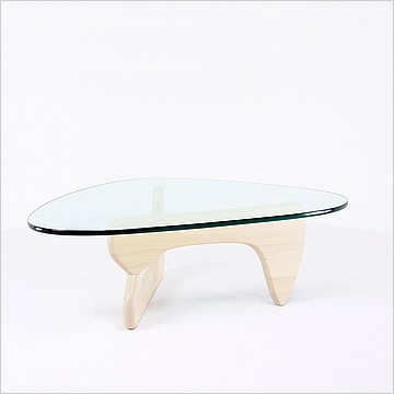 Free Form Coffee Table - White Ash Finish on Ash Wood