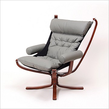 Sigurd Ressell Style: Falcon Chair with Armrests - Wood Frame