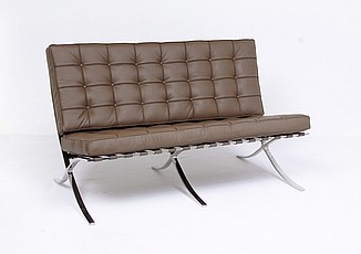 Show product details for Exhibition Loveseat - Taupe Leather