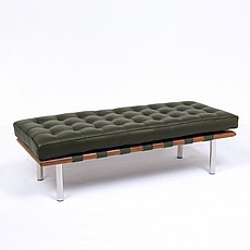 Show product details for Exhibition 2-Seat Bench - Standard Black Leather