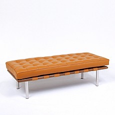 Show product details for Exhibition 2-Seat Bench - Golden Tan Leather