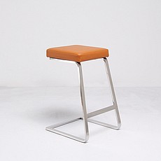 Show product details for Exhibition Counter Height Bar Stool - Golden Tan Leather