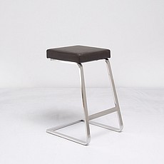 Show product details for Exhibition Counter Height Bar Stool - Espresso Brown Leather
