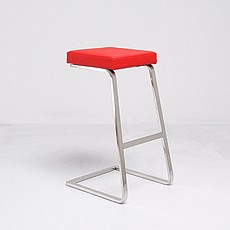 Show product details for Exhibition Bar Stool - Standard Red Leather