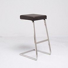 Show product details for Exhibition Bar Stool - Espresso Brown Leather