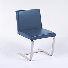 Show product details for Mies van der Rohe Style: Executive Armless Chair - Navy Blue