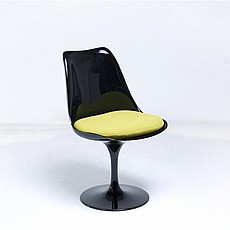 Tulip Side Chair - Black Shell - Chartreuse Green Fabric