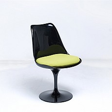 Show product details for Tulip Side Chair - Black Shell - Lime Green Fabric