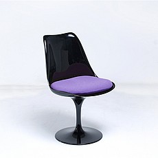 Tulip Side Chair - Black Shell - Plum Purple Fabric