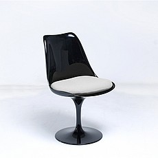 Tulip Side Chair - Black Shell - Smoke Gray Fabric