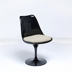 Tulip Side Chair - Black Shell - Putty Tan Fabric