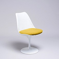 Show product details for Tulip Side Chair - White Shell - Citrus Yellow Fabric