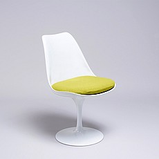 Show product details for Tulip Side Chair - White Shell - Chartreuse Green Fabric