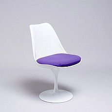 Show product details for Tulip Side Chair - White Shell - Plum Purple Fabric