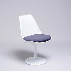 Show product details for Tulip Side Chair - White Shell - Winter Gray Fabric