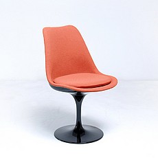 Show product details for Saarinen Style: Tulip Side Chair - Black Shell - Fully Upholstered