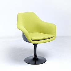 Show product details for Saarinen Style: Tulip Arm Chair - Black Shell - Fully Upholstered