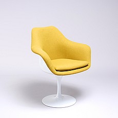 Show product details for Saarinen Style: Tulip Arm Chair - White Shell - Fully Upholstered