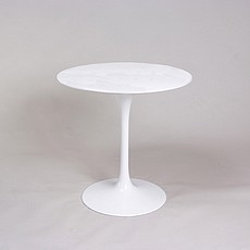 Saarinen Tulip Bistro Table 30 Inch Round - Solid White Quartz 