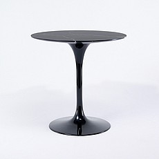 Show product details for Saarinen Tulip Bistro Table 30 Inch Round - Black Quartz with White Veins