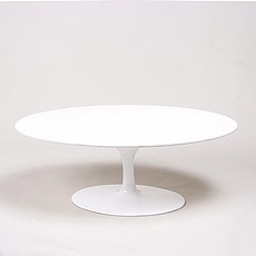 Saarinen Tulip Coffee Oval Table - Solid White Quartz