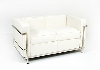 Petite Loveseat - Porcelain White Leather