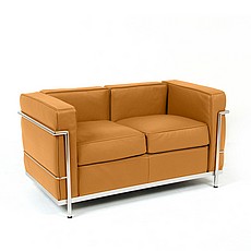 Show product details for Petite Loveseat - Golden Tan Leather