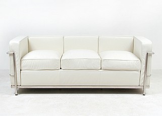 Petite Sofa - Polar White Leather