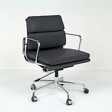 Show product details for Soft Pad Office Chair (Mid Back) - Premium Black Leather