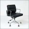 Show product details for Soft Pad Office Chair (Mid Back) - Premium Black Leather