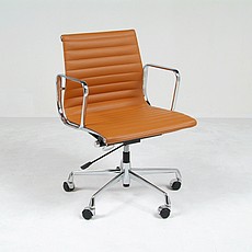 Show product details for Thin Pad Office Chair (Mid Back) - Golden Tan Leather