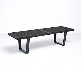 Show product details for George Nelson Slat Bench - 60 inch - Black