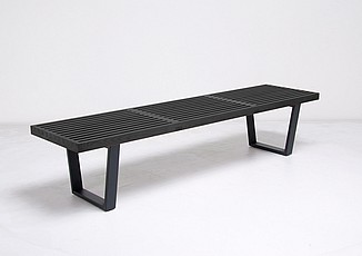 Show product details for George Nelson Slat Bench - 72 inch - Black