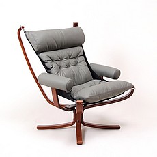 Show product details for Sigurd Ressell Style: Falcon Chair with Armrests - Wood Frame