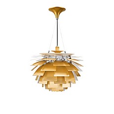 Show product details for Poul Henningsen Style: Thistle Chandelier - Brass