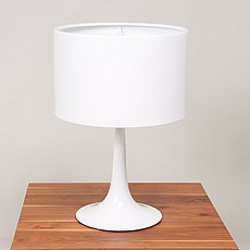 Wilhelm Wagenfeld Style: Drum Table Lamp - White